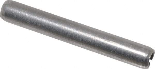 Made in USA - 3/16" Diam x 1-3/8" Long Slotted Spring Pin - Grade 420 Stainless Steel, Bright Finish - Benchmark Tooling