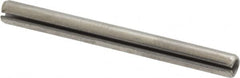 Made in USA - 3/16" Diam x 2" Long Slotted Spring Pin - Grade 420 Stainless Steel, Bright Finish - Benchmark Tooling