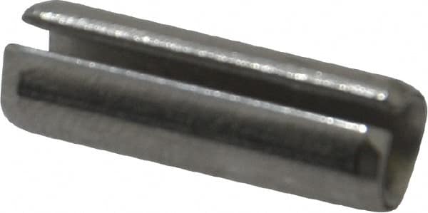 Made in USA - 1/4" Diam x 3/4" Long Slotted Spring Pin - Grade 420 Stainless Steel, Bright Finish - Benchmark Tooling
