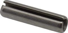 Made in USA - 1/4" Diam x 1" Long Slotted Spring Pin - Grade 420 Stainless Steel, Bright Finish - Benchmark Tooling