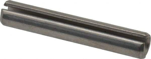 Made in USA - 1/4" Diam x 1-1/2" Long Slotted Spring Pin - Grade 420 Stainless Steel, Bright Finish - Benchmark Tooling