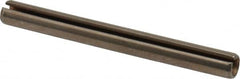 Made in USA - 1/4" Diam x 2-1/2" Long Slotted Spring Pin - Grade 420 Stainless Steel, Bright Finish - Benchmark Tooling