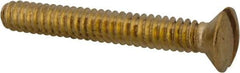 Value Collection - #6-32 UNC, 1" OAL Slotted Drive Machine Screw - Oval Head, Brass, Uncoated, Without Washer - Benchmark Tooling