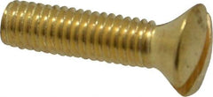 Value Collection - #10-32 UNF, 3/4" OAL Slotted Drive Machine Screw - Oval Head, Brass, Uncoated, Without Washer - Benchmark Tooling