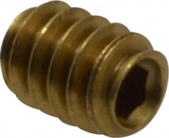 Value Collection - #6-32 UNC, 3/16" OAL, Cup Point Set Screw - Brass, 1/16" Key - Benchmark Tooling