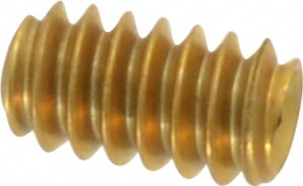 Value Collection - #6-32 UNC, 1/4" OAL, Cup Point Set Screw - Brass, 1/16" Key - Benchmark Tooling