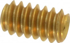 Value Collection - #6-32 UNC, 1/4" OAL, Cup Point Set Screw - Brass, 1/16" Key - Benchmark Tooling