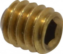 Value Collection - #8-32 UNC, 3/16" OAL, Cup Point Set Screw - Brass, 5/64" Key - Benchmark Tooling