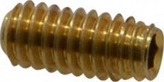Value Collection - #8-32 UNC, 3/8" OAL, Cup Point Set Screw - Brass, 5/64" Key - Benchmark Tooling