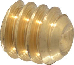 Value Collection - #10-24 UNC, 3/16" OAL, Cup Point Set Screw - Brass, 3/32" Key - Benchmark Tooling