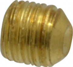 Value Collection - #10-32 UNF, 3/16" OAL, Cup Point Set Screw - Brass, 3/32" Key - Benchmark Tooling