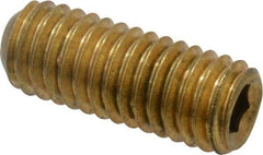 Value Collection - #10-32 UNF, 1/2" OAL, Cup Point Set Screw - Brass, 3/32" Key - Benchmark Tooling
