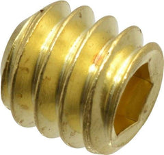 Value Collection - 1/4-20 UNC, 1/4" OAL, Cup Point Set Screw - Brass, 1/8" Key - Benchmark Tooling