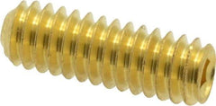 Value Collection - 1/4-20 UNC, 3/4" OAL, Cup Point Set Screw - Brass, 1/8" Key - Benchmark Tooling