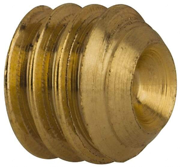 Value Collection - 5/16-18 UNC, 1/4" OAL, Cup Point Set Screw - Brass, 5/32" Key - Benchmark Tooling