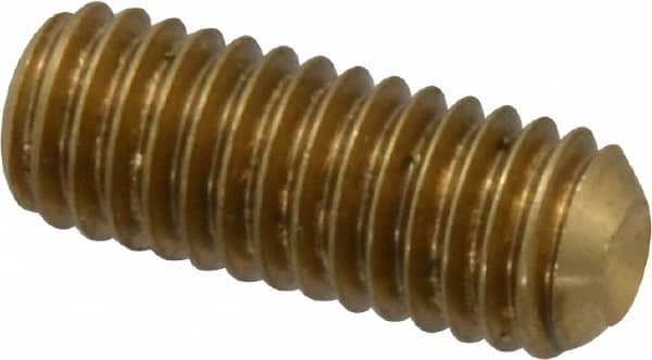 Value Collection - 3/8-16 UNC, 1" OAL, Cup Point Set Screw - Brass, 3/16" Key - Benchmark Tooling