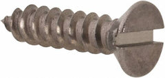 Value Collection - #4, 1/2" OAL, Slotted Drive, Flat Head Wood Screw - Stainless Steel, Grade 18-8 - Benchmark Tooling