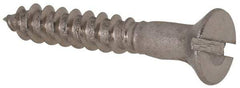 Value Collection - #4, 3/4" OAL, Slotted Drive, Flat Head Wood Screw - Stainless Steel, Grade 18-8 - Benchmark Tooling