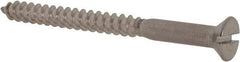 Value Collection - #8, 2" OAL, Slotted Drive, Flat Head Wood Screw - Stainless Steel, Grade 18-8 - Benchmark Tooling