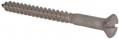 Value Collection - #12, 2-1/2" OAL, Slotted Drive, Flat Head Wood Screw - Stainless Steel, Grade 18-8 - Benchmark Tooling