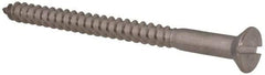 Value Collection - #12, 3" OAL, Slotted Drive, Flat Head Wood Screw - Stainless Steel, Grade 18-8 - Benchmark Tooling