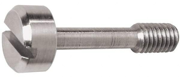 Electro Hardware - Slotted Drive #8-32 UNC 23/32" Length Under Head Captive Screw - 18-8 Stainless Steel, 5/16" Head Diam, 5/32" Head Height, Uncoated - Benchmark Tooling