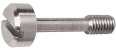 Electro Hardware - Slotted Drive #4-40 UNC 15/32" Length Under Head Captive Screw - 18-8 Stainless Steel, 1/4" Head Diam, 1/8" Head Height, Uncoated - Benchmark Tooling
