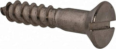 Value Collection - #14, 1-1/4" OAL, Slotted Drive, Flat Head Wood Screw - Stainless Steel, Grade 18-8 - Benchmark Tooling