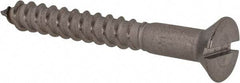 Value Collection - #14, 2" OAL, Slotted Drive, Flat Head Wood Screw - Stainless Steel, Grade 18-8 - Benchmark Tooling