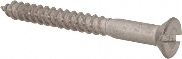 Value Collection - #14, 2-1/2" OAL, Slotted Drive, Flat Head Wood Screw - Stainless Steel, Grade 18-8 - Benchmark Tooling