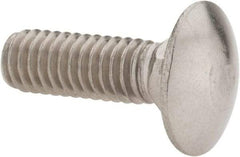 Value Collection - 5/16-18 UNC 1" Length Under Head, Standard Square Neck, Carriage Bolt - 18-8 Stainless Steel, Uncoated - Benchmark Tooling