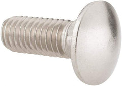 Value Collection - 3/8-16 UNC 1" Length Under Head, Standard Square Neck, Carriage Bolt - 18-8 Stainless Steel, Uncoated - Benchmark Tooling