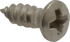 Value Collection - #4 Oval Head Phillips Sheet Metal Screw - Stainless Steel, 3/8" OAL, Grade 18-8 - Benchmark Tooling