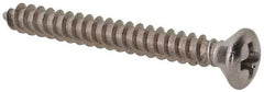 Value Collection - #4 Oval Head Phillips Sheet Metal Screw - Stainless Steel, 1" OAL, Grade 18-8 - Benchmark Tooling
