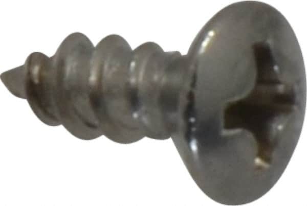Value Collection - #6 Oval Head Phillips Sheet Metal Screw - Stainless Steel, 3/8" OAL, Grade 18-8 - Benchmark Tooling