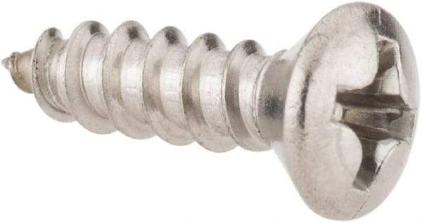 Value Collection - #6 Oval Head Phillips Sheet Metal Screw - Stainless Steel, 1/2" OAL, Grade 18-8 - Benchmark Tooling