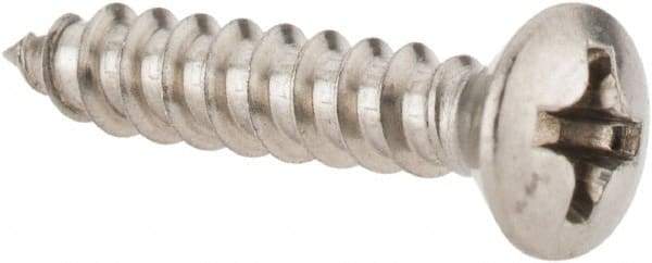 Value Collection - #6 Oval Head Phillips Sheet Metal Screw - Stainless Steel, 3/4" OAL, Grade 18-8 - Benchmark Tooling