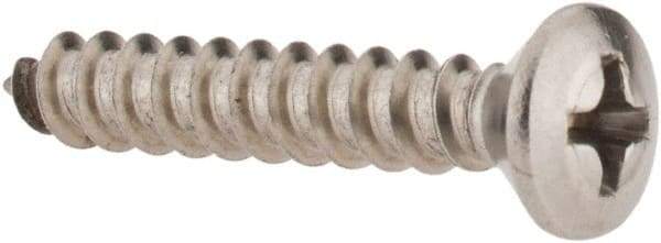 Value Collection - #8 Oval Head Phillips Sheet Metal Screw - Stainless Steel, 1" OAL, Grade 18-8 - Benchmark Tooling