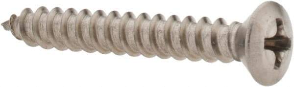 Value Collection - #8 Oval Head Phillips Sheet Metal Screw - Stainless Steel, 1-1/4" OAL, Grade 18-8 - Benchmark Tooling