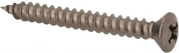 Value Collection - #8 Oval Head Phillips Sheet Metal Screw - Stainless Steel, 1-1/2" OAL, Grade 18-8 - Benchmark Tooling