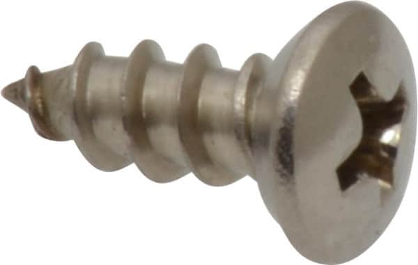 Value Collection - #10 Oval Head Phillips Sheet Metal Screw - Stainless Steel, 1/2" OAL, Grade 18-8 - Benchmark Tooling