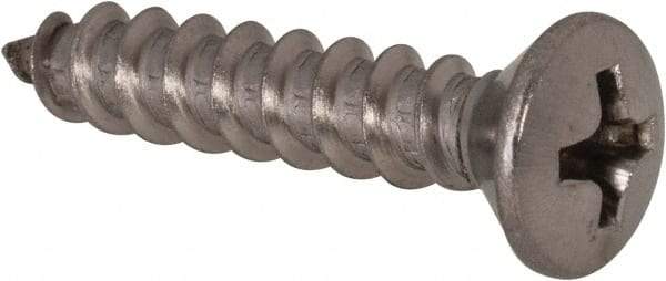 Value Collection - #10 Oval Head Phillips Sheet Metal Screw - Stainless Steel, 1" OAL, Grade 18-8 - Benchmark Tooling
