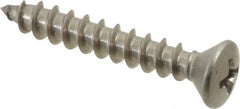 Value Collection - #10 Oval Head Phillips Sheet Metal Screw - Stainless Steel, 1-1/4" OAL, Grade 18-8 - Benchmark Tooling