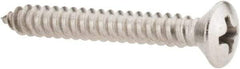 Value Collection - #10 Oval Head Phillips Sheet Metal Screw - Stainless Steel, 1-1/2" OAL, Grade 18-8 - Benchmark Tooling