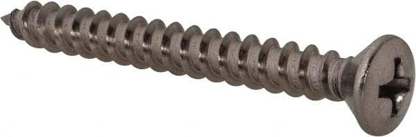 Value Collection - #10 Oval Head Phillips Sheet Metal Screw - Stainless Steel, 1-3/4" OAL, Grade 18-8 - Benchmark Tooling