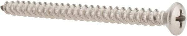 Value Collection - #10 Oval Head Phillips Sheet Metal Screw - Stainless Steel, 2-1/2" OAL, Grade 18-8 - Benchmark Tooling