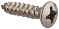 Value Collection - #12 Oval Head Phillips Sheet Metal Screw - Stainless Steel, 1" OAL, Grade 18-8 - Benchmark Tooling