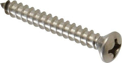 Value Collection - #12 Oval Head Phillips Sheet Metal Screw - Stainless Steel, 1-3/4" OAL, Grade 18-8 - Benchmark Tooling