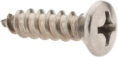Value Collection - #14 Oval Head Phillips Sheet Metal Screw - Stainless Steel, 1" OAL, Grade 18-8 - Benchmark Tooling