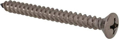 Value Collection - #14 Oval Head Phillips Sheet Metal Screw - Stainless Steel, 2-1/2" OAL, Grade 18-8 - Benchmark Tooling